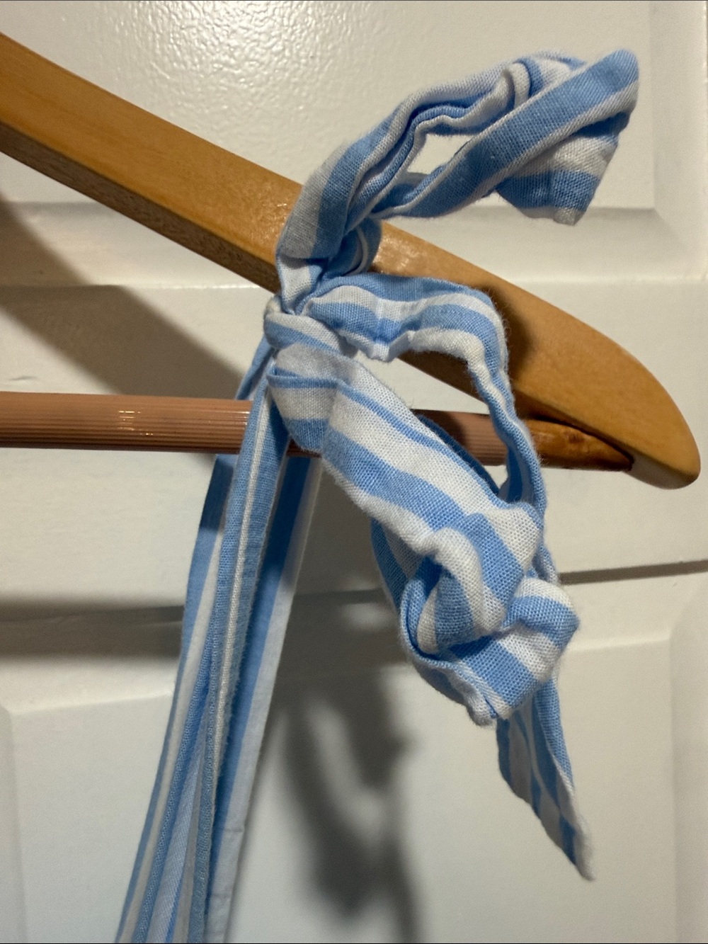 Pink Lily Light Blue & White Striped Tie-Shoulder Maxi Dress - Picture 5 of 7